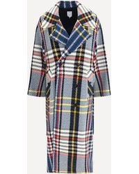 Sara Roka - Check Long Coat - Lyst