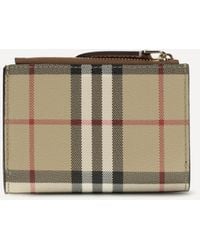 Burberry - Check Printed Canvas Wallet - Lyst