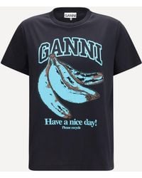 Ganni - Banana Cotton T-Shirt - Lyst