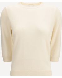 Allude - Crew-Neck Sweater With Three-Quarter Sleeves - Lyst