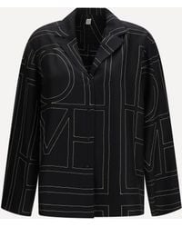 TOTEME - Silk Shirt With All-Over Monogram - Lyst