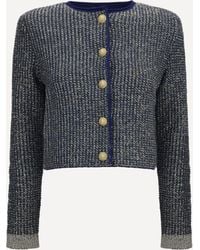 Balmain - Quilted Sequin Cardigan With Decorative Buttons - Lyst