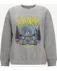 Ganni - Isoli Teddy Forest Sweatshirt - Lyst