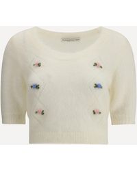 Alessandra Rich - Short Sleeve Mohair Sweater - Lyst