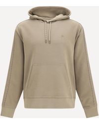 Burberry - Check Hoodie With Drawstrings - Lyst