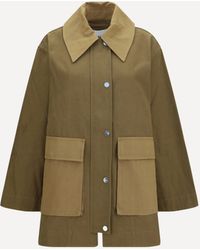 Ganni - Oversized Cotton Jacket - Lyst