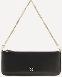 Pinko - Horizontal Flat Leather Shoulder Bag - Lyst