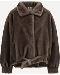S.w.o.r.d 6.6.44 - Faux Fur Jacket With Waist Belt - Lyst