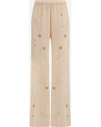 forte_forte - Forte_Forte Fleurs D'Orient Embroidered Crushed Velvet Pants - Lyst