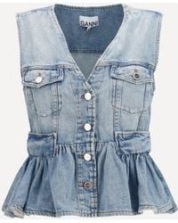 Ganni - Lightweight Denim Vest - Lyst
