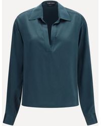 Tom Ford - Deep V-Neck Silk Shirt - Lyst