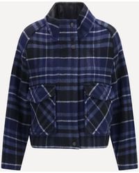 Pinko - Blue Wool Oves Aries Shell Jacket - Lyst