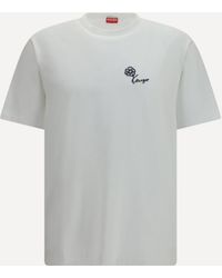KENZO - Tulip Embroidered Cotton T-Shirt - Lyst