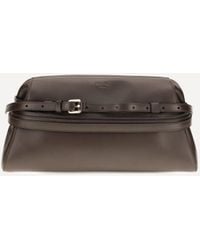 Moschino - Leather Clutch With Buckle Detail - Lyst