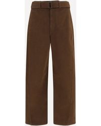 Lemaire - Heavy Dyed Twill Belted Pants - Lyst