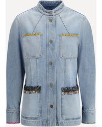 Valentino - Denim Jacket With Embroidery - Lyst