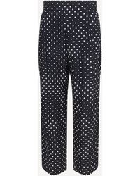 Valentino - Polka-Dot Crêpe De Chine Pants - Lyst