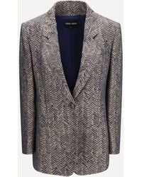 Giorgio Armani - Single-Breasted Jacket Cchevron Jacquard Viscose - Lyst