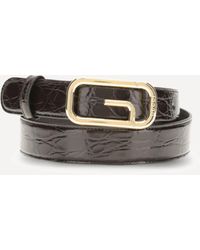 thumbnail image 2 of MCM Reversible Red To Black Leather Belt – Gold Buckle – Adjustable Men's Dress Belt 2 of 5