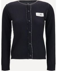 MM6 by Maison Margiela - Wool Blend Button Cardigan - Lyst
