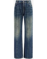 Versace - Distressed Straight-Leg Cotton Denim Jeans - Lyst