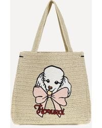 Fiorucci - Raffia Tote Bag With Poodle - Lyst