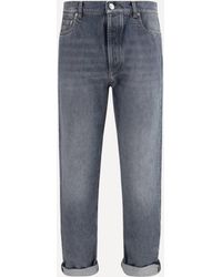 Brunello Cucinelli - Straight-Leg Turn-Up Jeans - Lyst