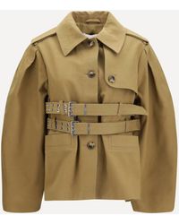 Ganni - Canvas Jacket With Double Belt - Lyst