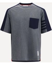 Thom Browne - Colorblock T-Shirt With 4-Bar Detail - Lyst