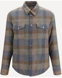 Etro - Wool And Cashmere Check Shirt - Lyst