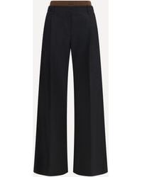 Loewe - Wide-Leg Pants With Ribbed Waistband - Lyst