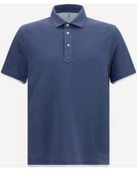 Brunello Cucinelli - Short-Sleeve Cotton Polo Shirt - Lyst