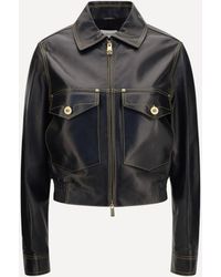 Versace - Nappa Leather Jacket - Lyst