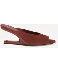 Balmain - Suede Open-Toe Mules - Lyst