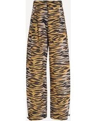 Pinko - Barrel Fit Animal-Print Pants - Lyst