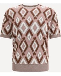 Piacenza Cashmere - Short-Sleeve Crewneck Sweater - Lyst
