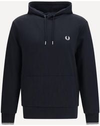 Fred Perry - Hoodie With Striped Cuffs - Lyst