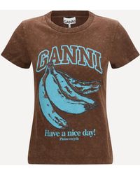 Ganni - Banana Cotton T-Shirt - Lyst