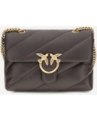 Pinko - Love Classic Leather Shoulder Bag - Lyst