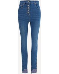 Valentino - Fitted Jeans With Lace Details - Lyst