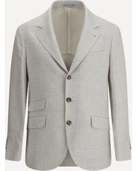 Brunello Cucinelli - Single-Breasted Check Blazer - Lyst