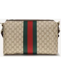 Gucci - Medium Gg Shoulder Bag With Web Stripe - Lyst