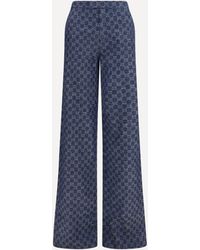 Gucci - Gg Cotton Jacquard Denim Pants - Lyst