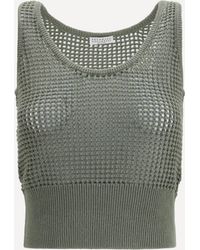 Brunello Cucinelli - Perforated Sequin Tank Top - Lyst