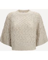 Brunello Cucinelli - Open-Knit Construction Sweater - Lyst