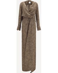 Sa Su Phi - Leopard-Print Cross-Over Crêpe De Chine Maxi Dress - Lyst