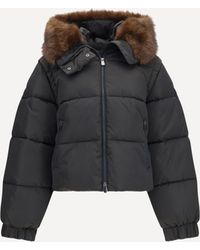 Pinko - Godetia Padded Down Jacket With Faux Fur - Lyst