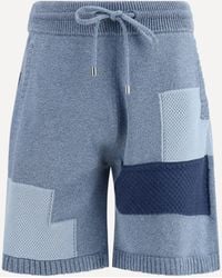 Laneus - Patchwork Cotton Knit Shorts - Lyst