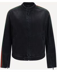 Gucci - Cotton Denim Biker Jacket - Lyst