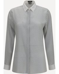 Tom Ford - Diamond Print Silk Crêpe De Chine Shirt - Lyst